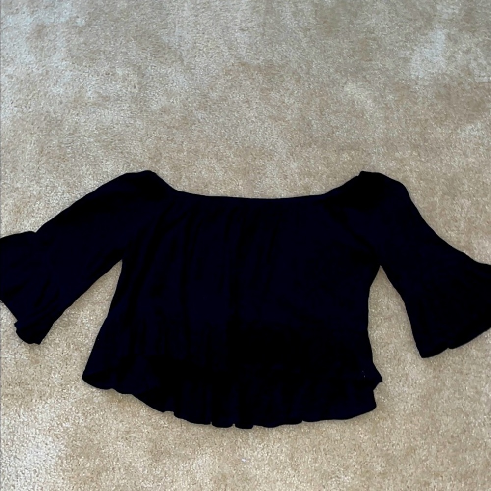 Black off the shoulder blouse